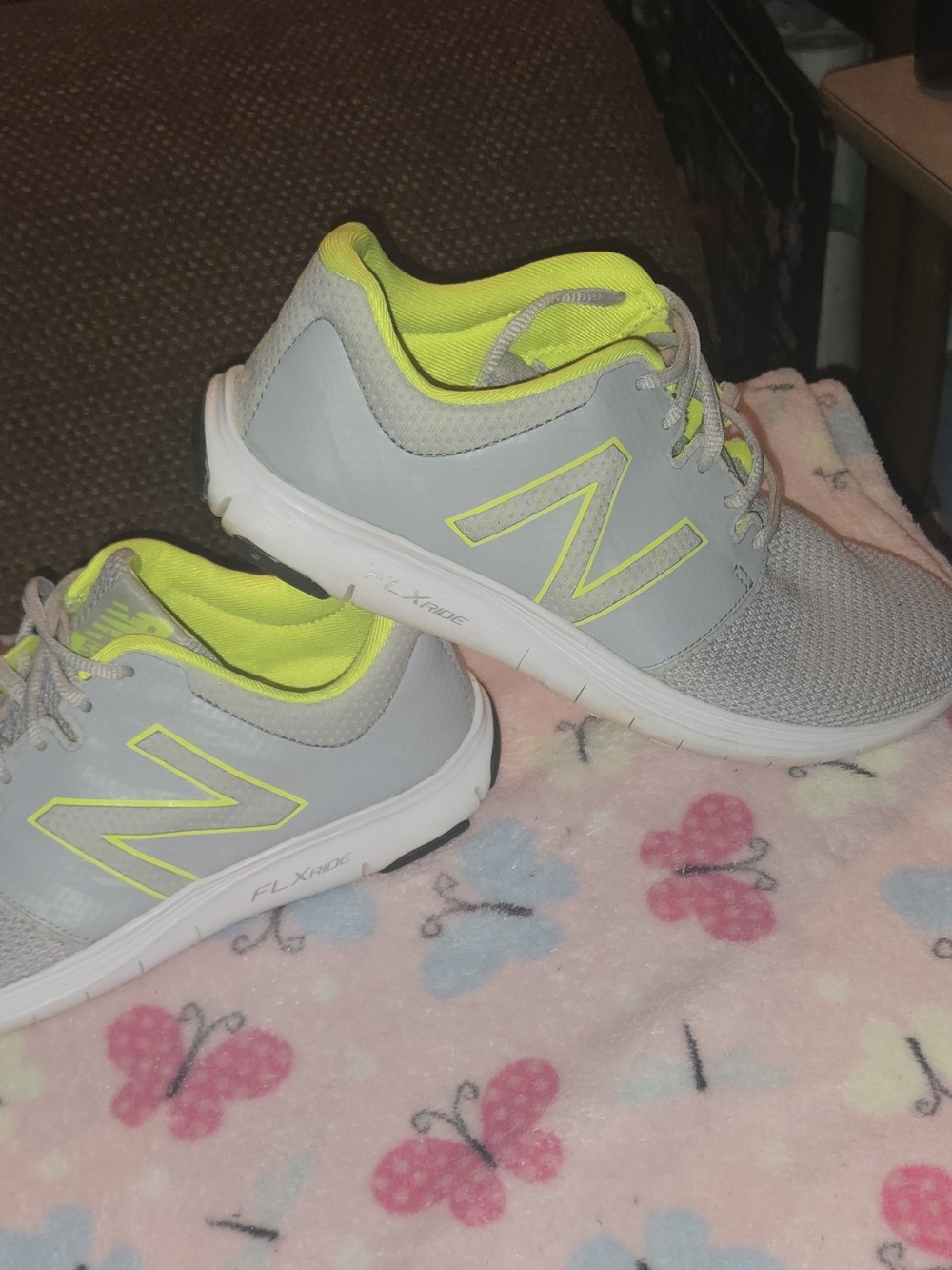 New Balance Gray and Neon Yellow Women's Sneakers